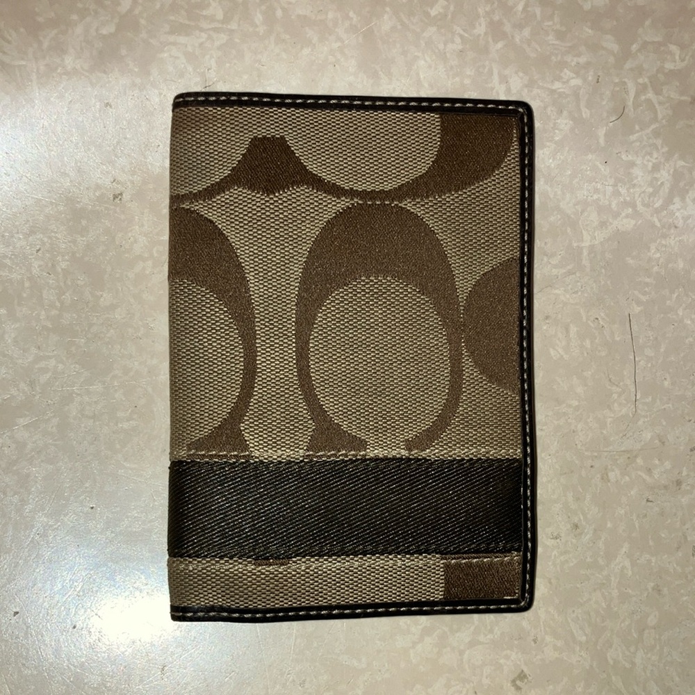 Coach Signature Canvas Passport Holder